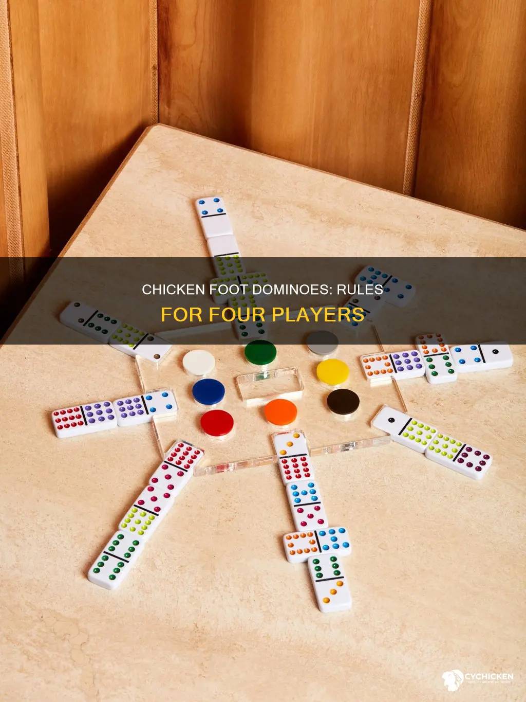 how many dominoes do 4 people take in chicken foot
