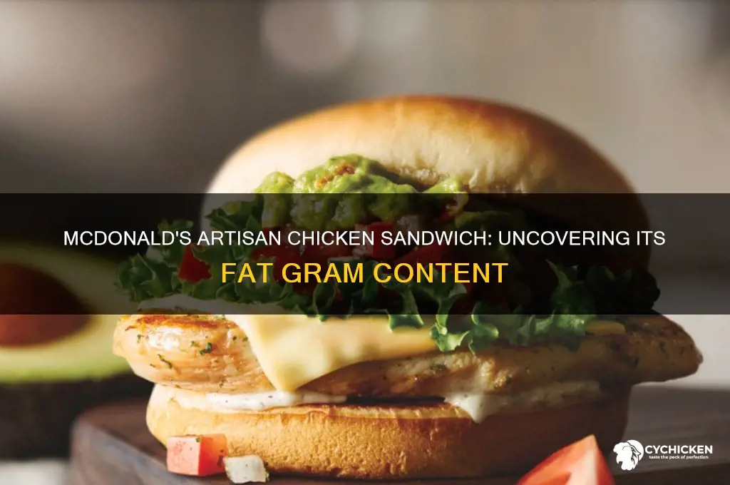 how many fat grams in mcdonalds artisian chicken sandwich