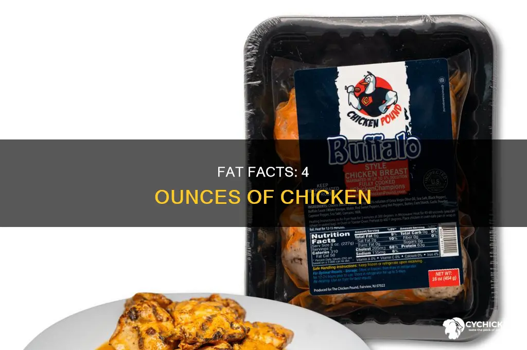how many fat in 4 oz of chicken