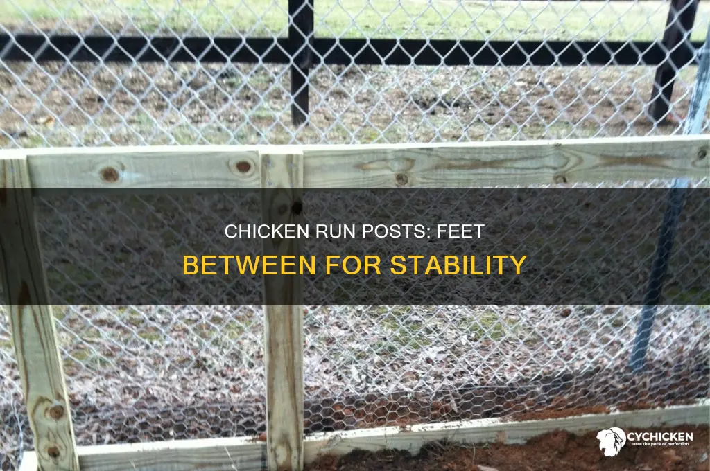 how many feet between posts on chicken run
