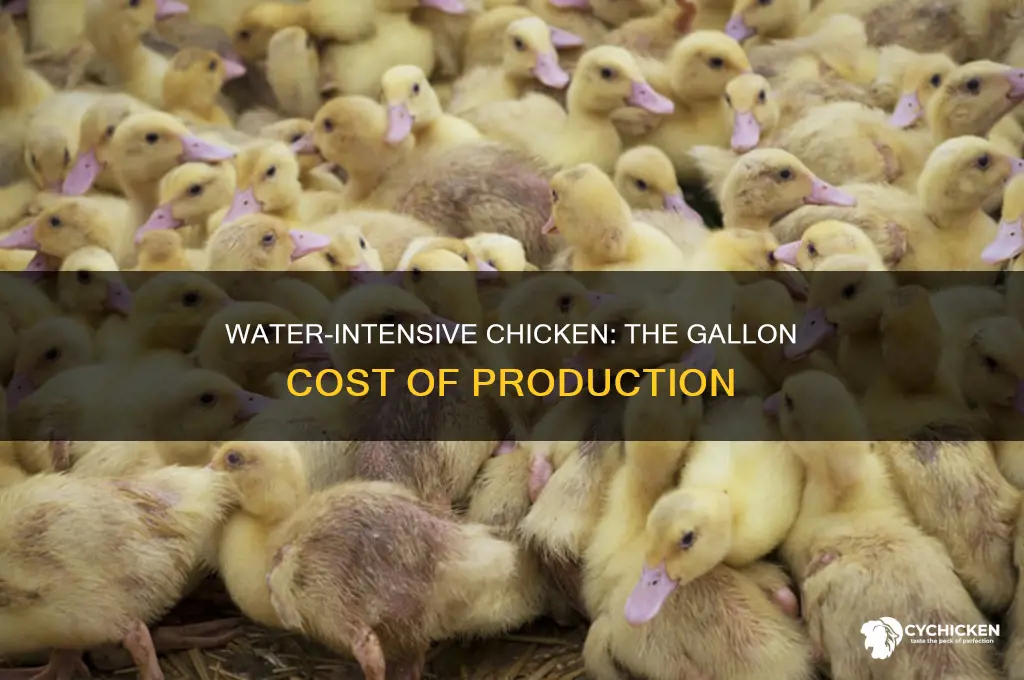 how many gallons of water to produce chicken