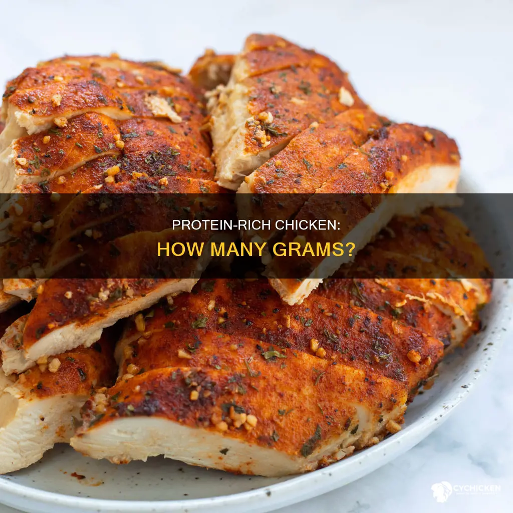 how many gram of protrin in a piece of chicken