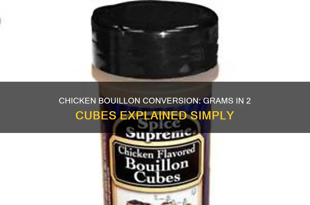 how many grams are 2 chicken bouillon