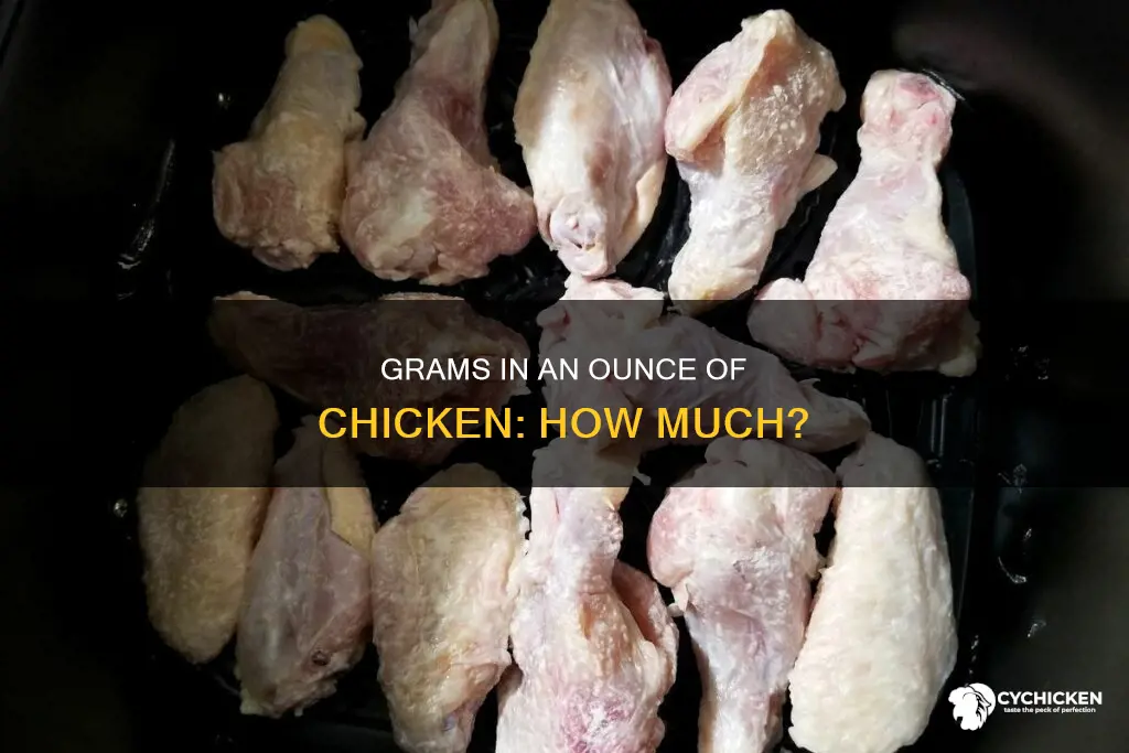 how many grams are in 1 ounce in chicken
