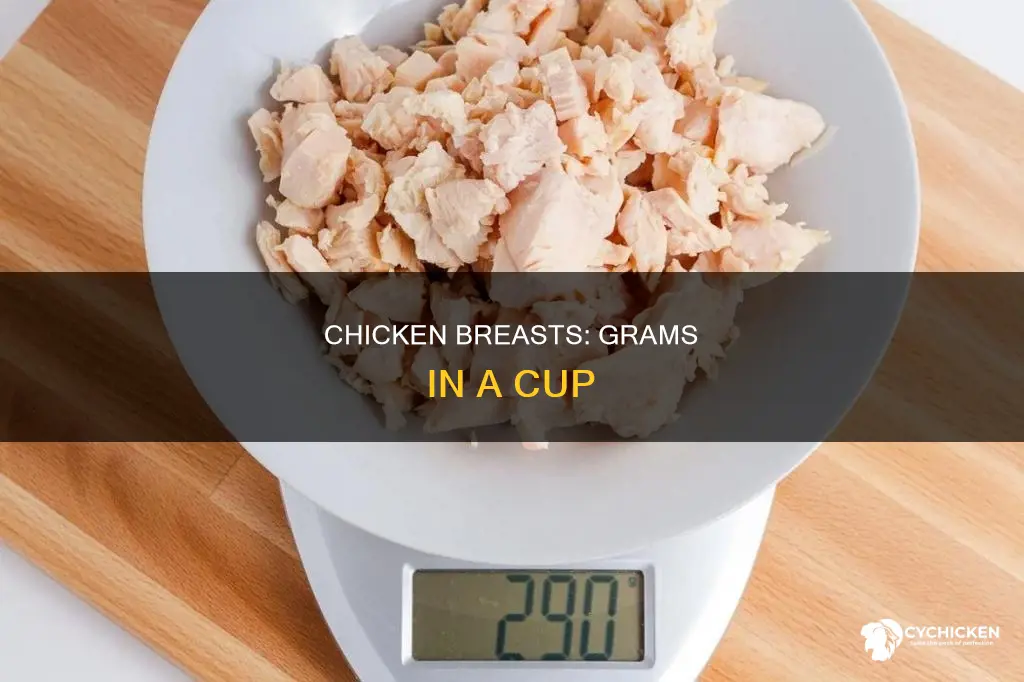 how many grams are in one cup of chicken breats