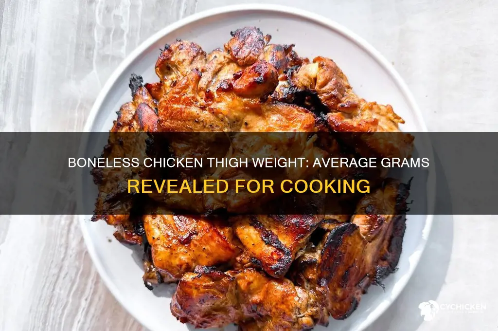 how many grams does a boneless chicken thigh weigh