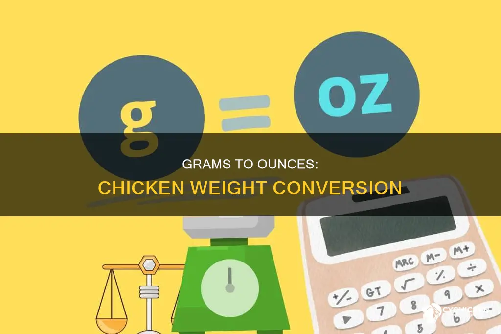how many grams equals how many oz of chicken