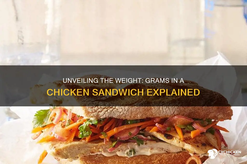how many grams in 1 chicken sandwich