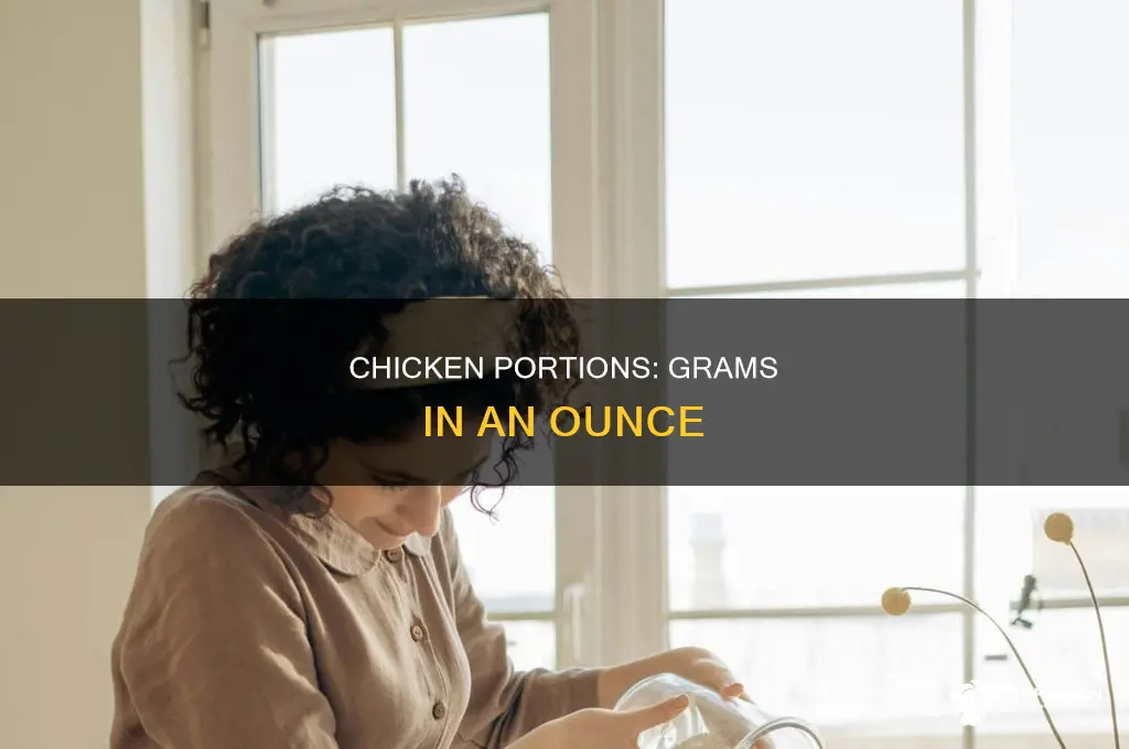 how many grams in 1 ounce of chicken