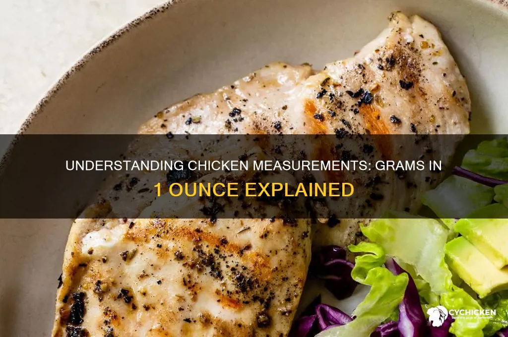 how many grams in 1 oz chicken