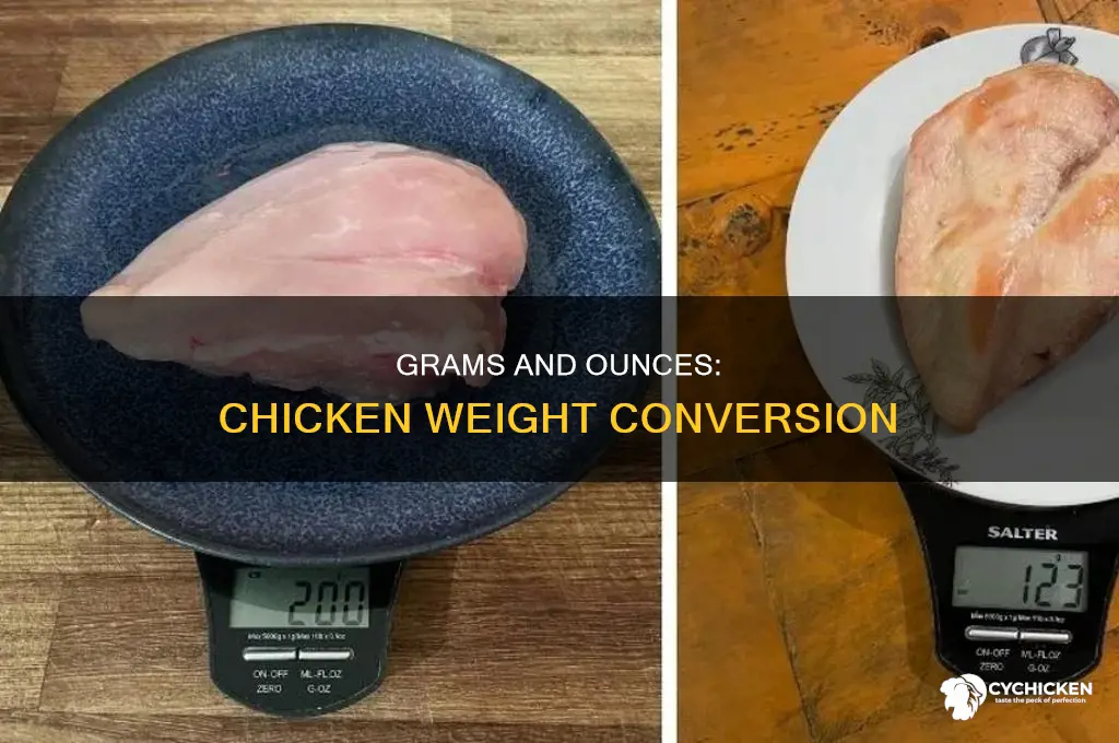 how many grams in 12 ounces of chicken