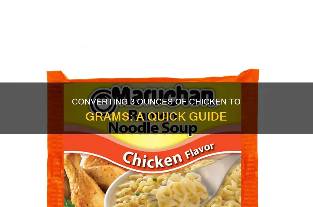 how many grams in 3 oz chicken