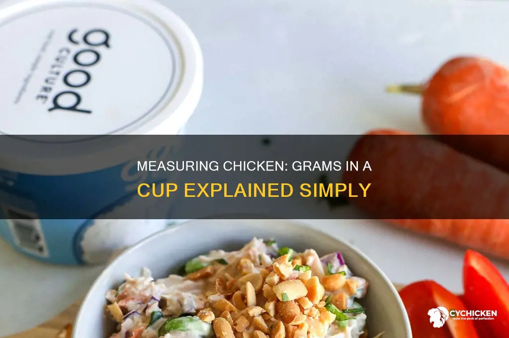 how many grams in a cup of chicken