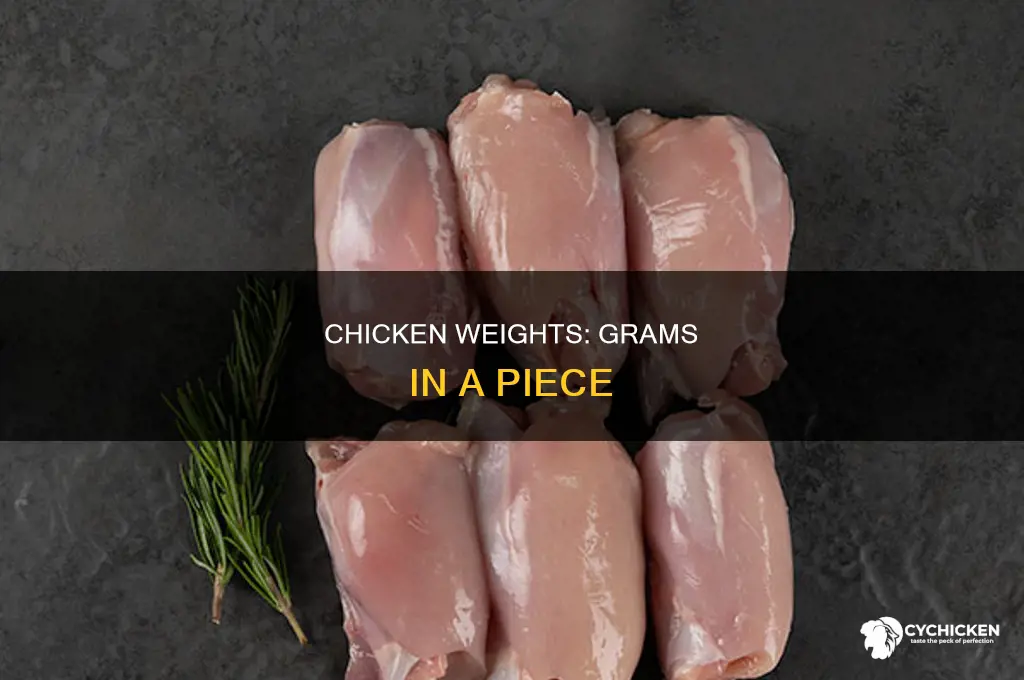 how many grams in a piece of chicken