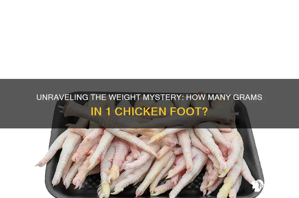 how many grams is 1 chicken feet