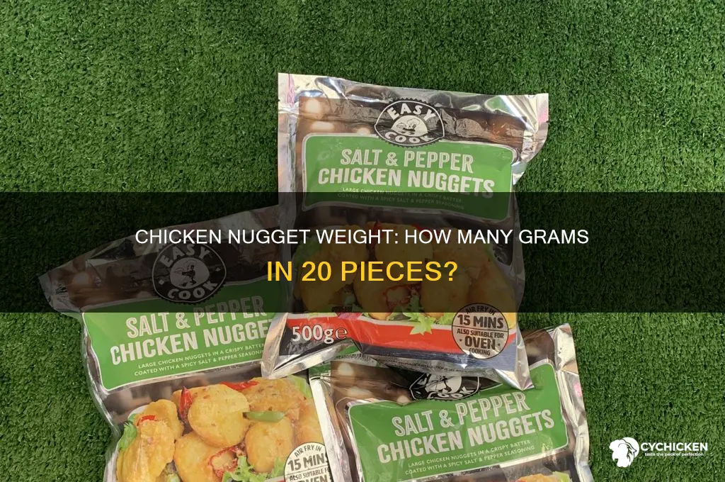 how many grams is 20 chicken nuggets