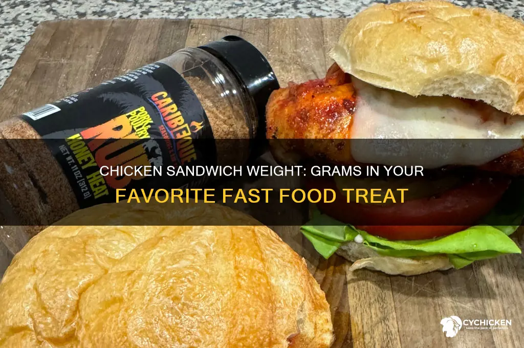 how many grams is a chicken sandwi