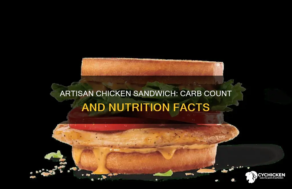 how many grams of carbs in a artesian chicken sandwitch
