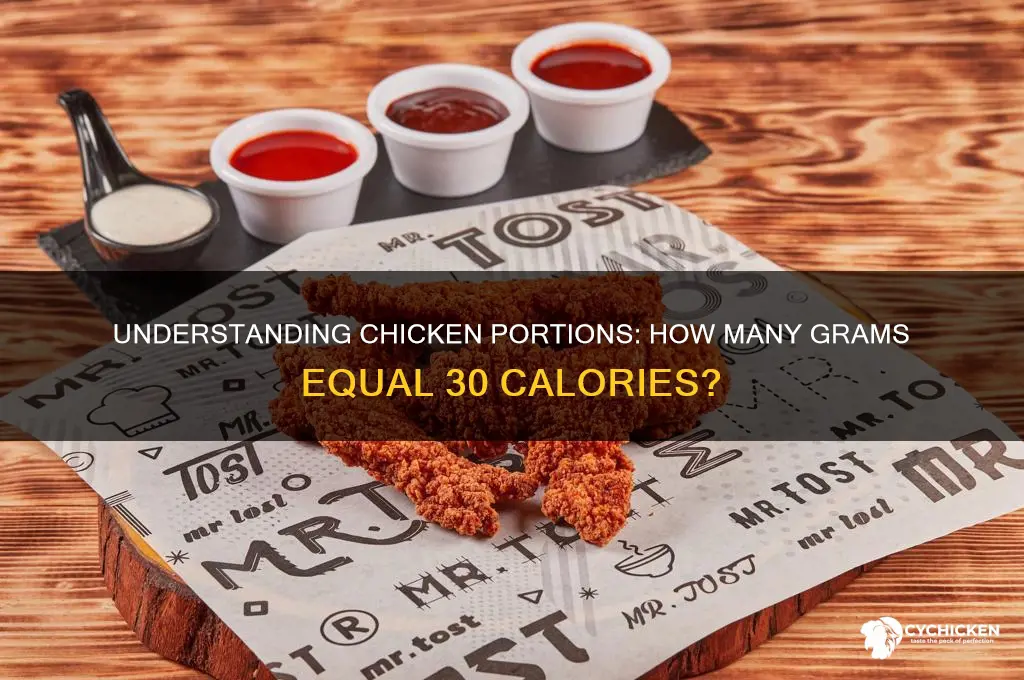 how many grams of chicken equals 30