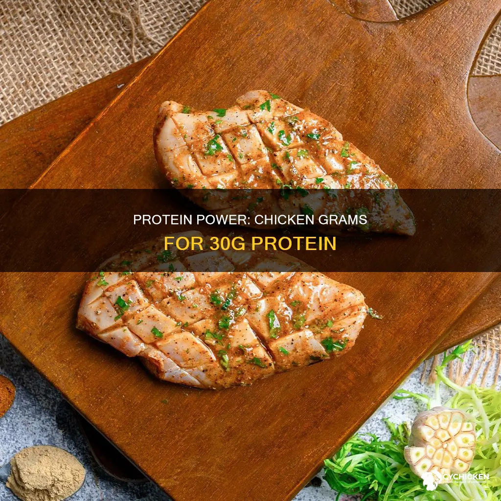 how many grams of chicken is 30 grams of protein