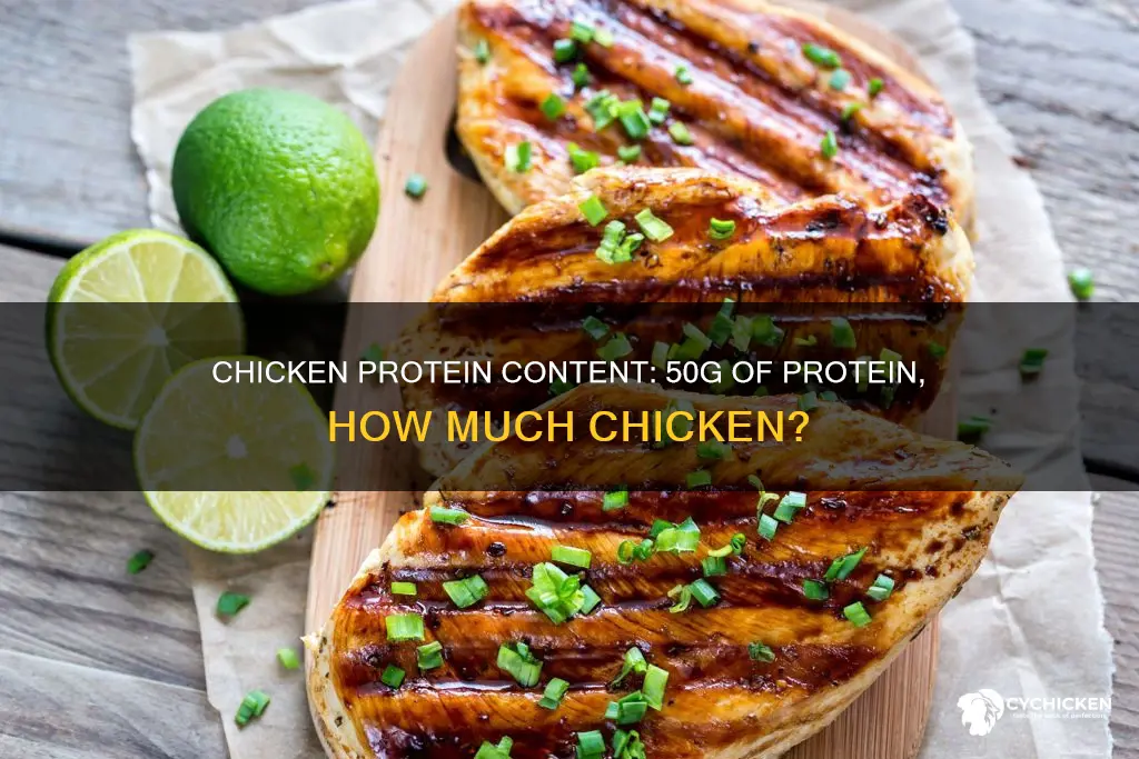 how many grams of chicken is 50 grams of protein