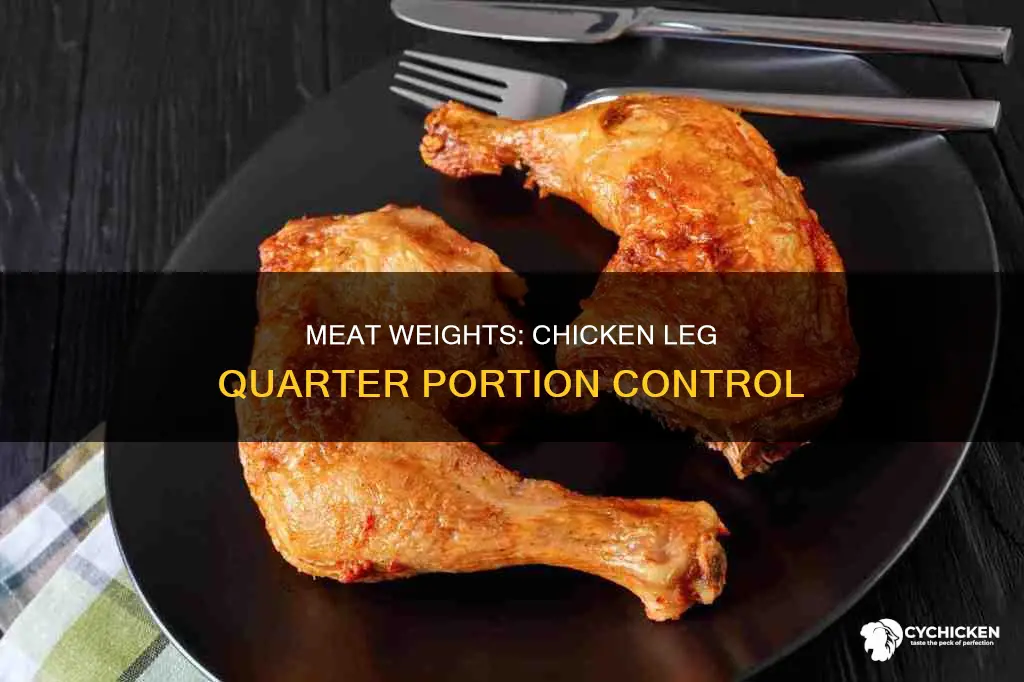 how many grams of meat on a chicken leg quarter