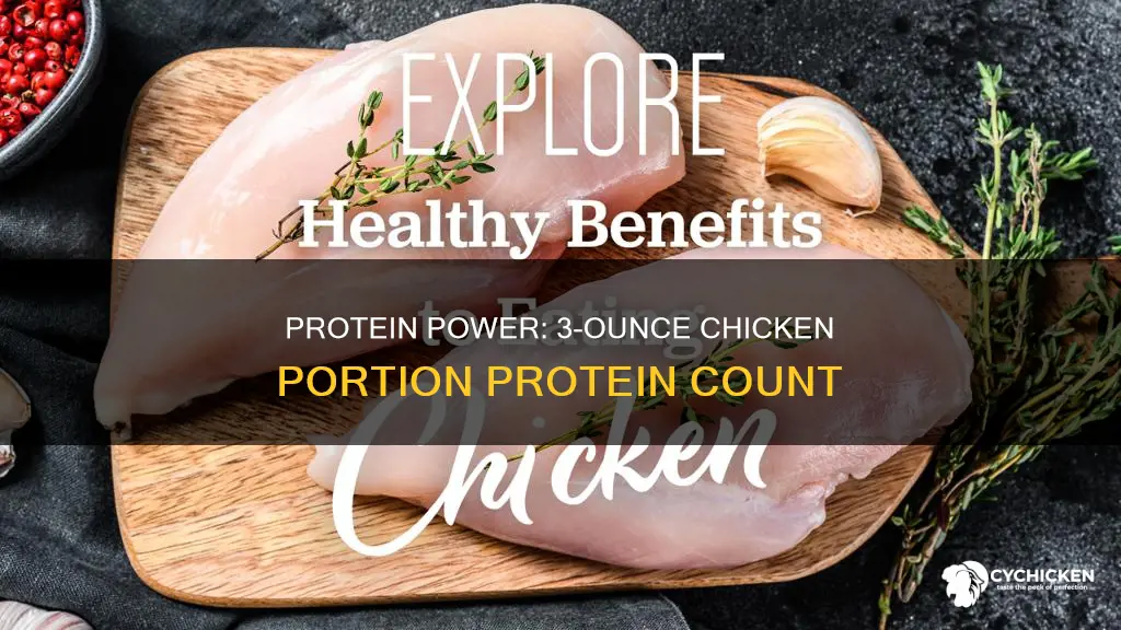 how many grams of protein are in 3 ounce chicken