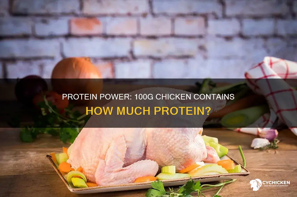 how many grams of protein in 100g chicken