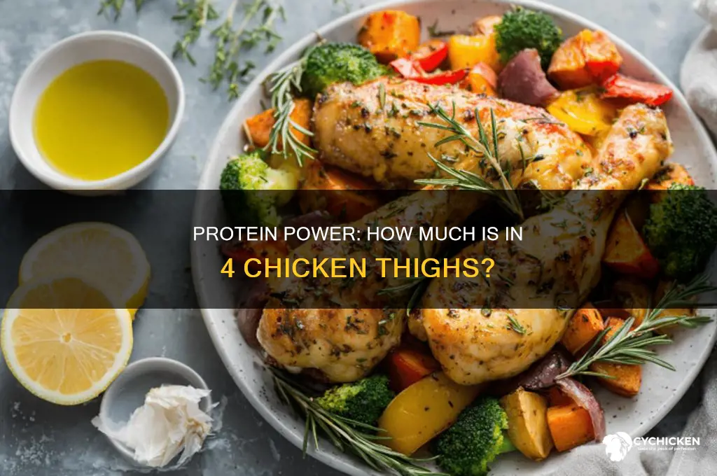how many grams of protein in 4 chicken thighs