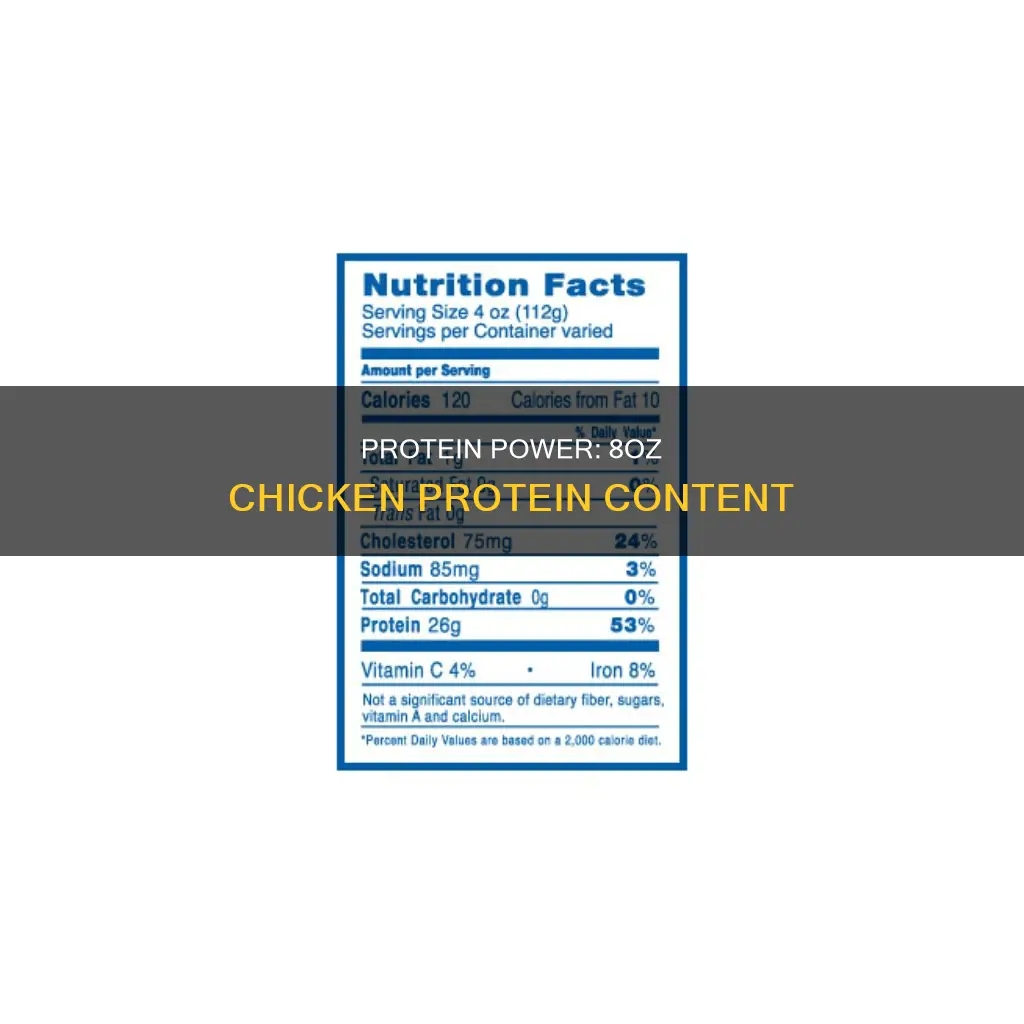 how many grams of protein in 8oz of chicken