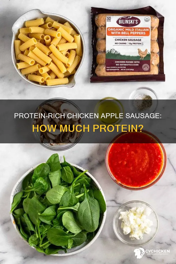 how many grams of protein in a chicken apple sausage