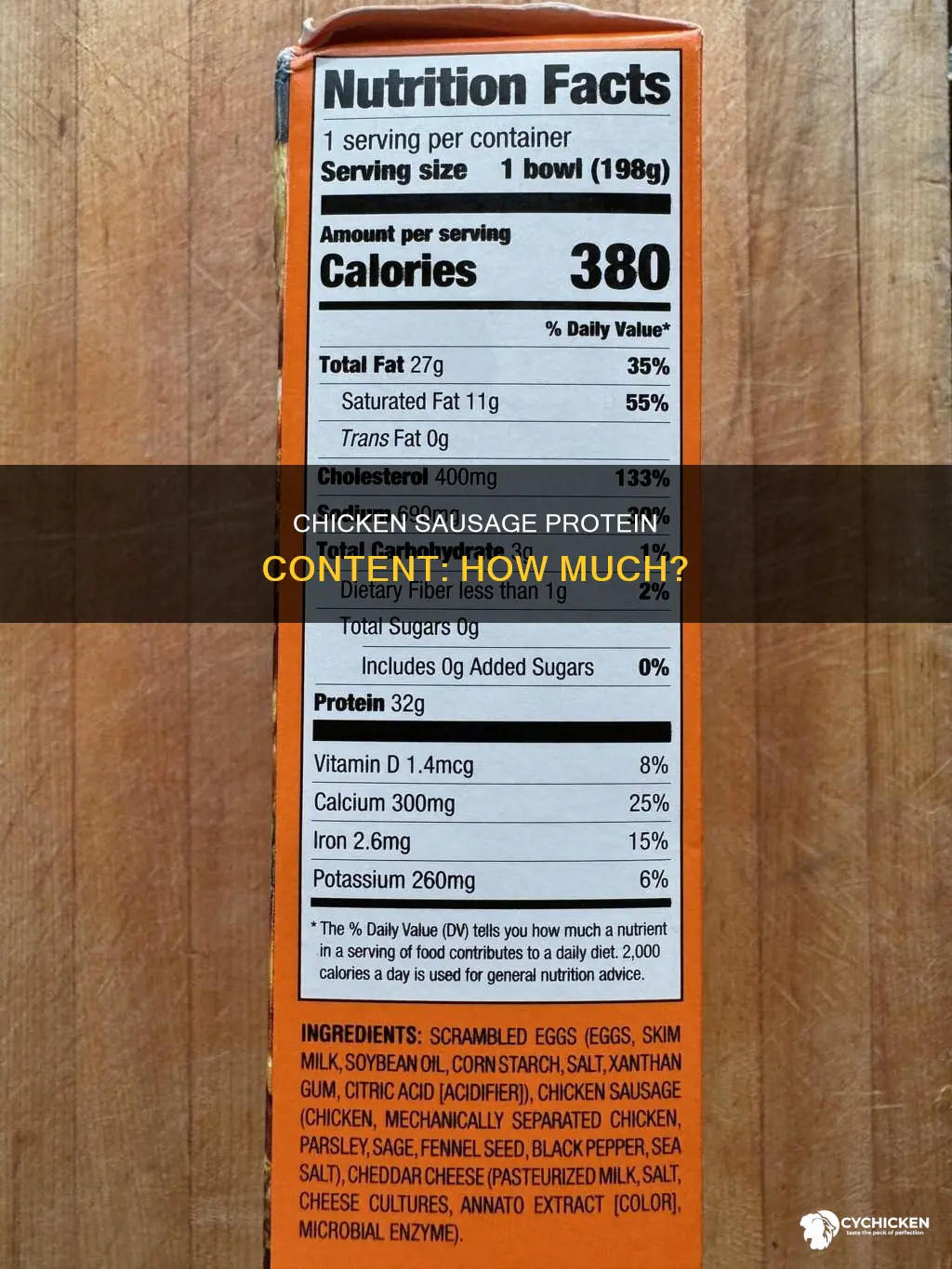 how many grams of protein in a chicken sausage