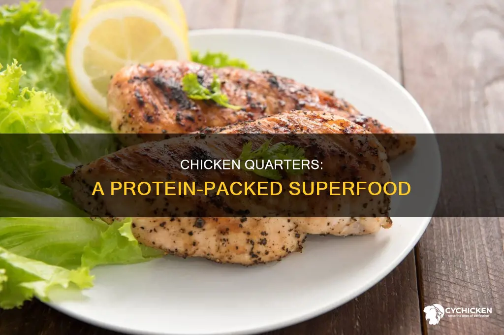 how many grams of protein in chicken quarter