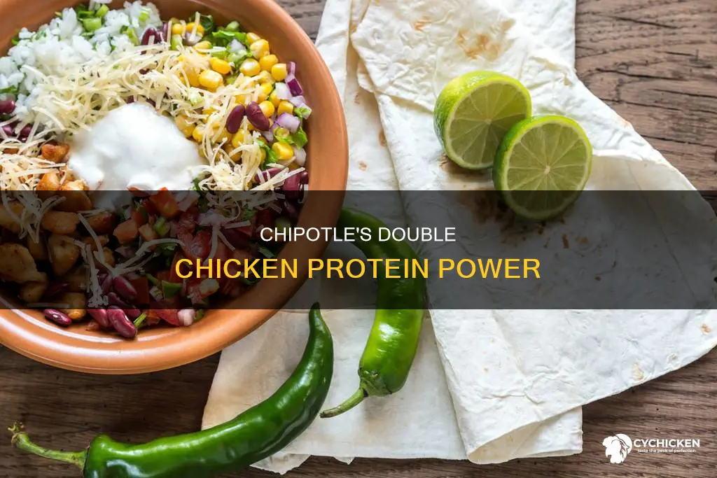 how many grams of protein in double chicken at chipotle