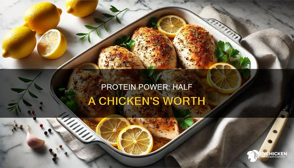 how many grams of protein in half a chicken