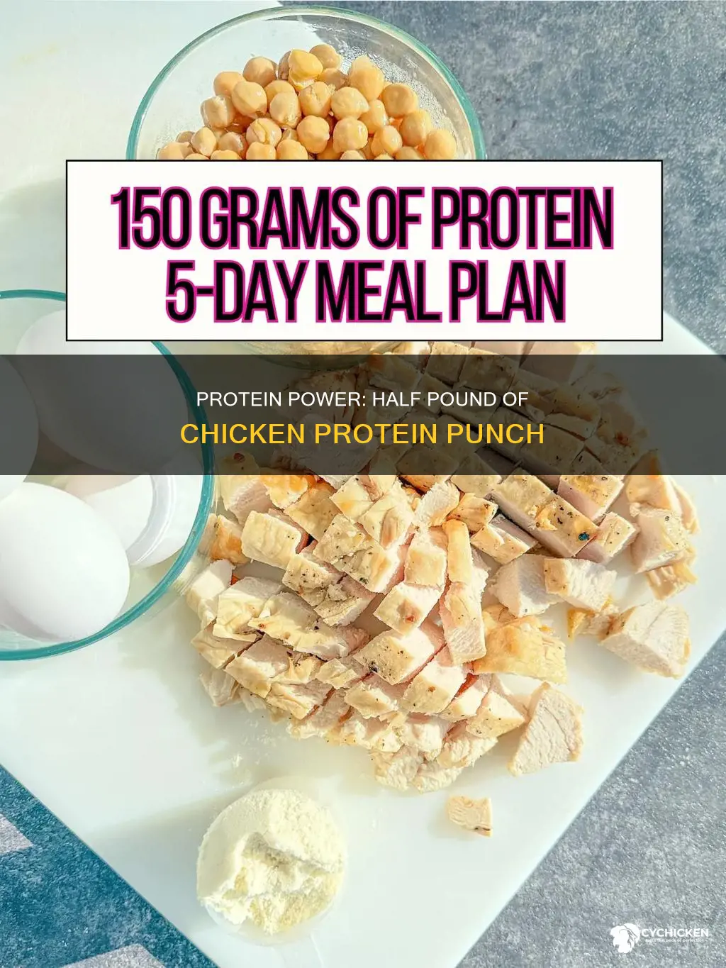 how many grams of protein in half pound of chicken