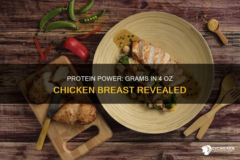 how many grams protein in 4 oz chicken
