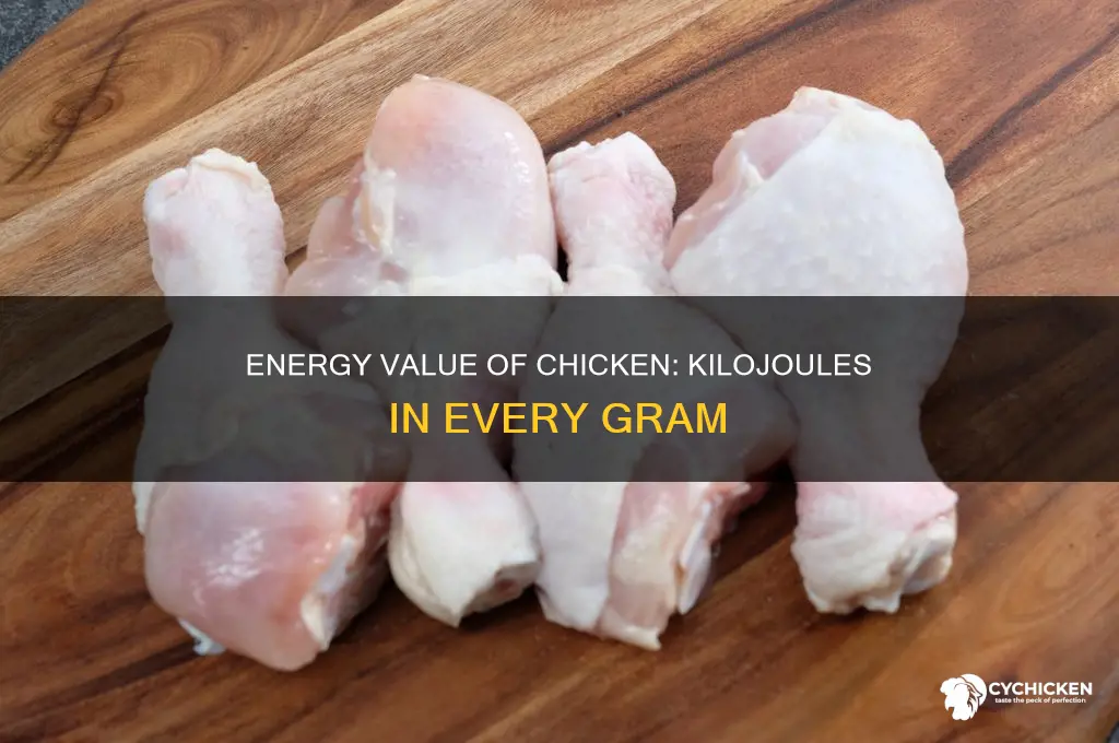 how many kilojoules in 100 grams of chicken