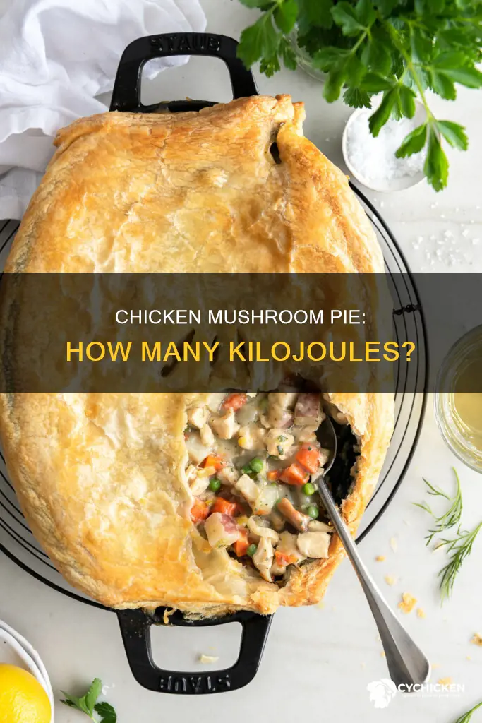 how many kilojoules in a chicken and mushroom pie