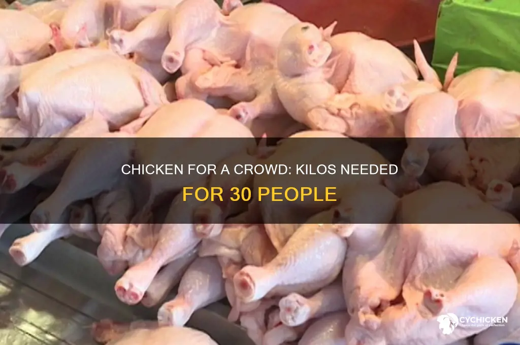 how many kilos of chicken for 30 persons