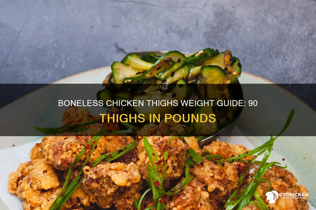 how many lbs is 90 boneless chicken thighs