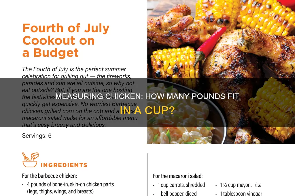 how many lbs of chicken in a cup