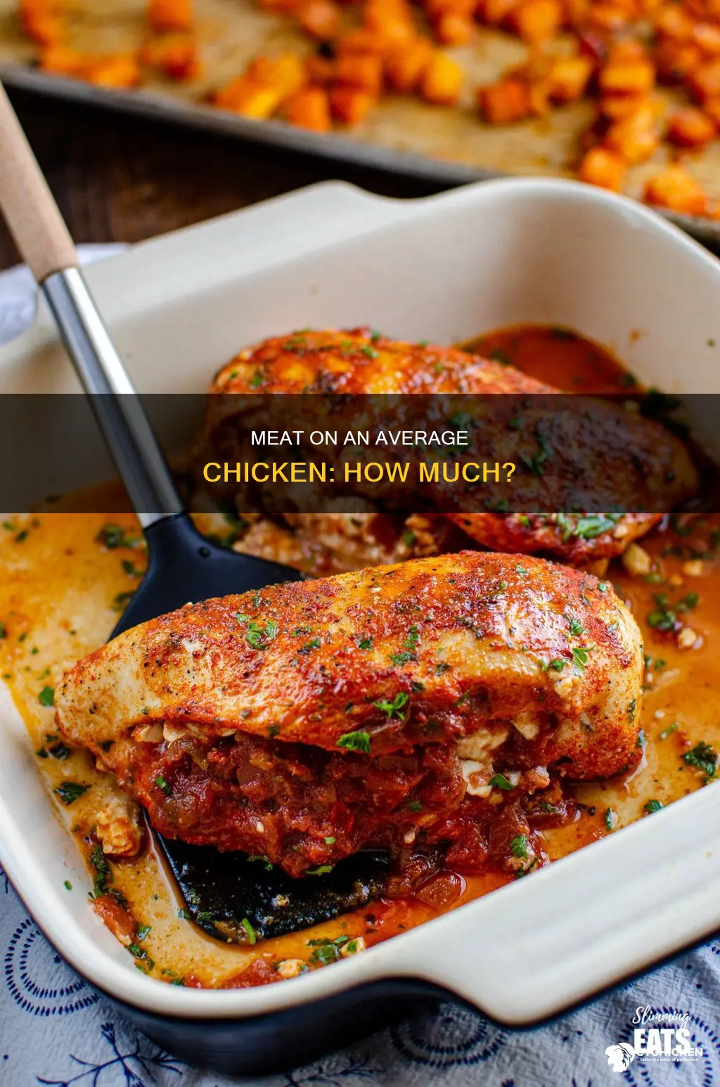 how many lbs of meat in an average chicken