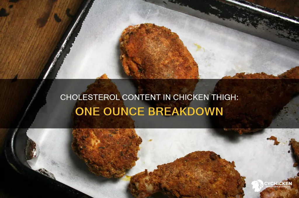 how many mg cholesterol in one ounce of chicken thigh