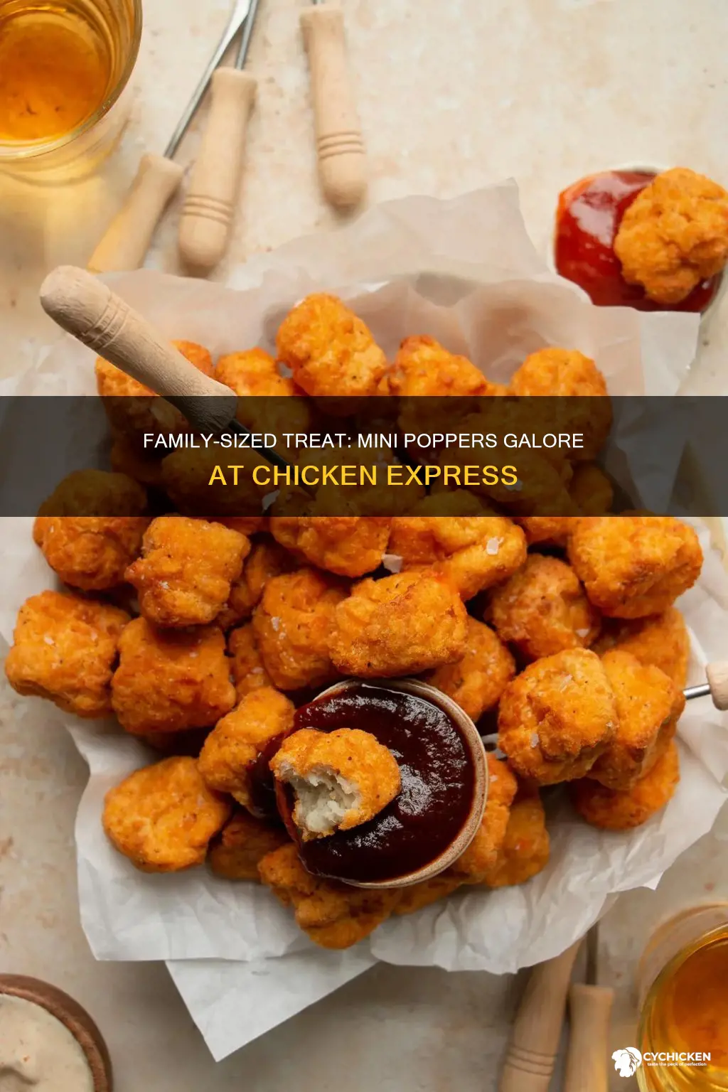 how many mini poppers in a family packbin chicken express