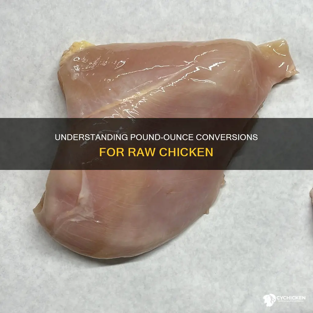 how many ounces are in a pound of raw chicken