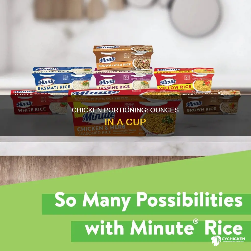 how many ounces in 1 cup of chicken meat