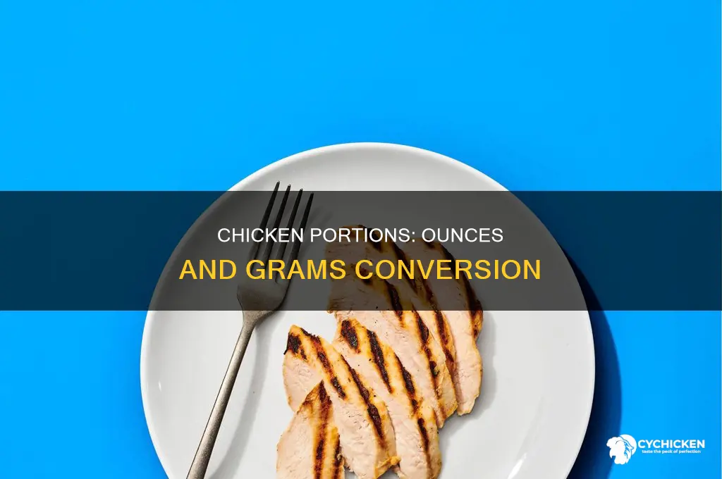 how many ounces in 100 grams of chicken