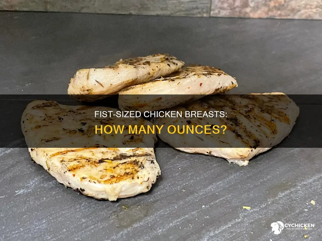how many ounces in a fist size chicken breats