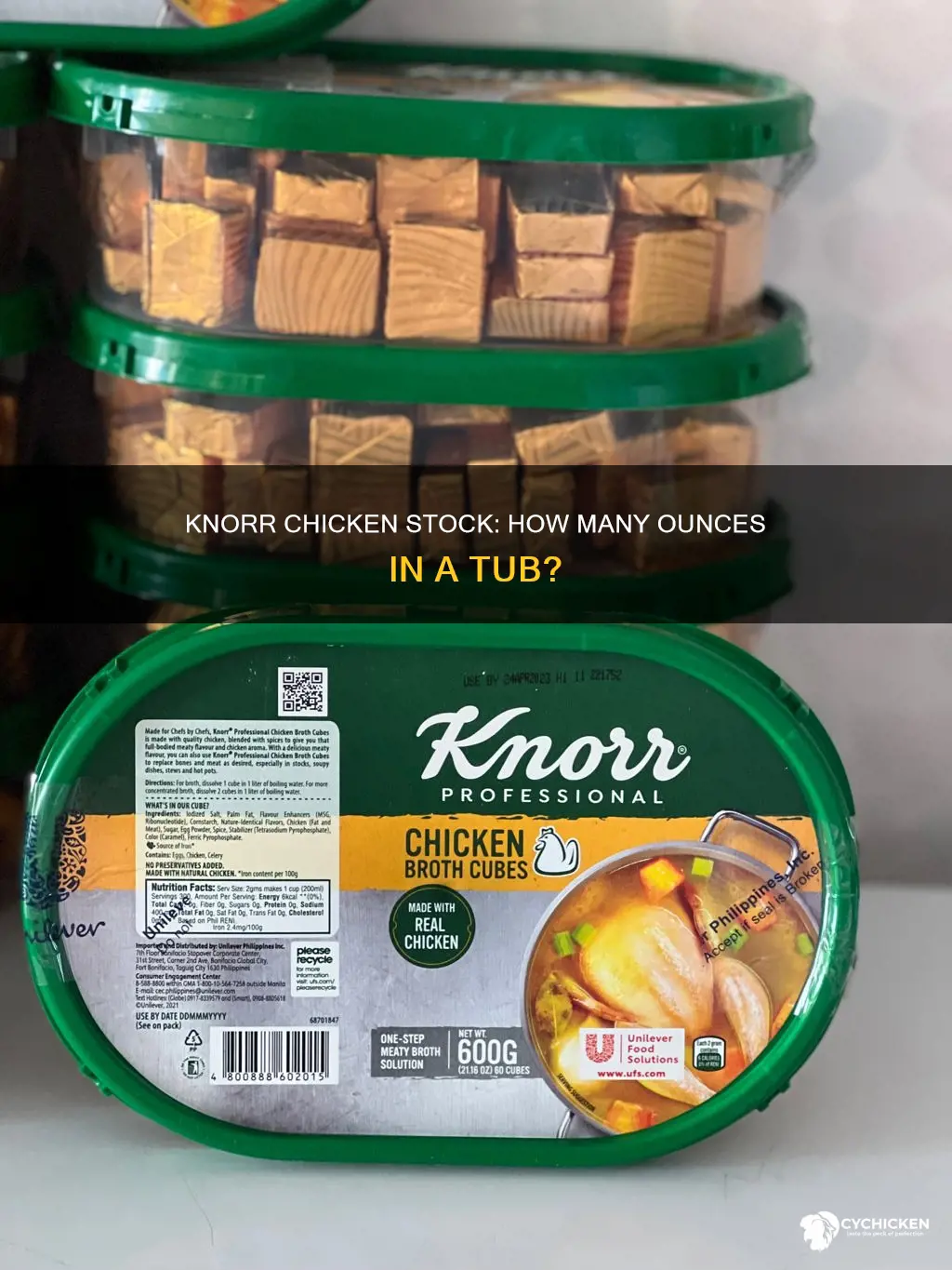 how many ounces in a tub of knorr chicken stock